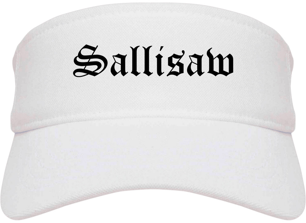 Sallisaw Oklahoma OK Old English Mens Visor Cap Hat White