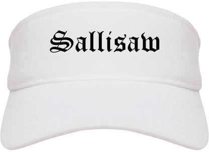 Sallisaw Oklahoma OK Old English Mens Visor Cap Hat White