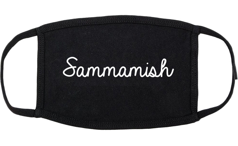 Sammamish Washington WA Script Cotton Face Mask Black