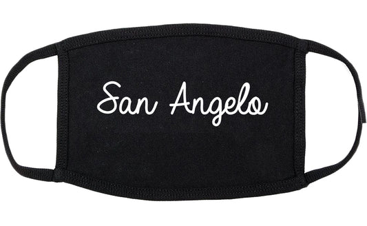 San Angelo Texas TX Script Cotton Face Mask Black