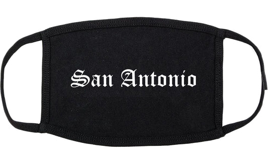 San Antonio Texas TX Old English Cotton Face Mask Black