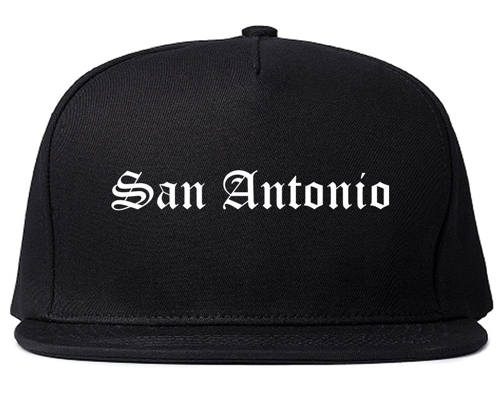 San Antonio Texas TX Old English Mens Snapback Hat Black