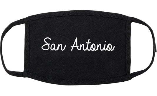 San Antonio Texas TX Script Cotton Face Mask Black