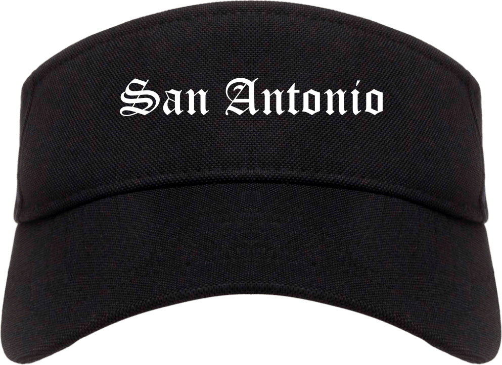 San Antonio Texas TX Old English Mens Visor Cap Hat Black