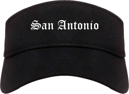 San Antonio Texas TX Old English Mens Visor Cap Hat Black