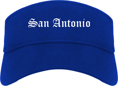 San Antonio Texas TX Old English Mens Visor Cap Hat Royal Blue