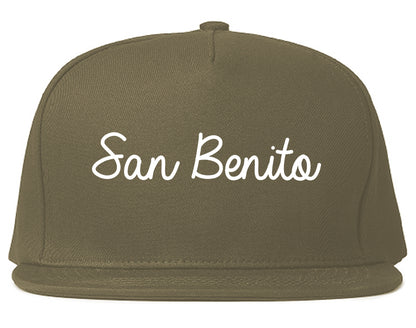 San Benito Texas TX Script Mens Snapback Hat Grey