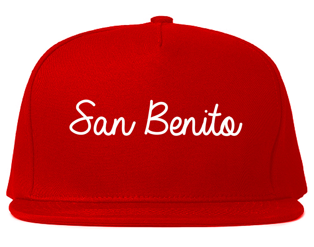 San Benito Texas TX Script Mens Snapback Hat Red