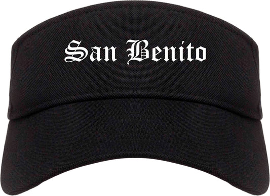 San Benito Texas TX Old English Mens Visor Cap Hat Black
