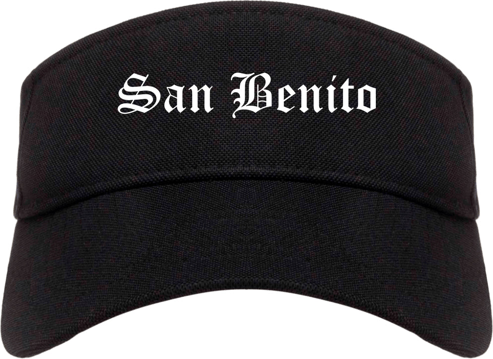 San Benito Texas TX Old English Mens Visor Cap Hat Black