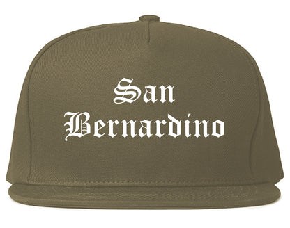 San Bernardino California CA Old English Mens Snapback Hat Grey
