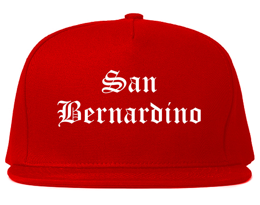 San Bernardino California CA Old English Mens Snapback Hat Red