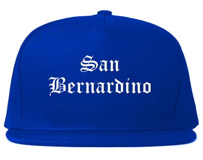 San Bernardino California CA Old English Mens Snapback Hat Royal Blue