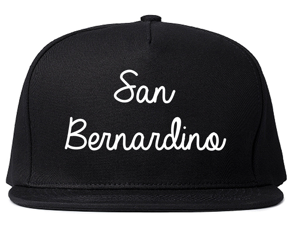 San Bernardino California CA Script Mens Snapback Hat Black