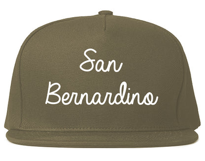 San Bernardino California CA Script Mens Snapback Hat Grey