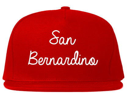 San Bernardino California CA Script Mens Snapback Hat Red