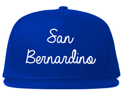 San Bernardino California CA Script Mens Snapback Hat Royal Blue