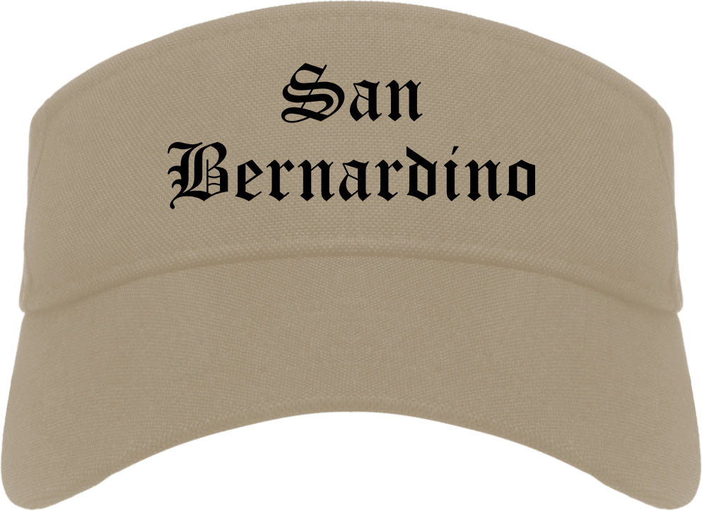 San Bernardino California CA Old English Mens Visor Cap Hat Khaki