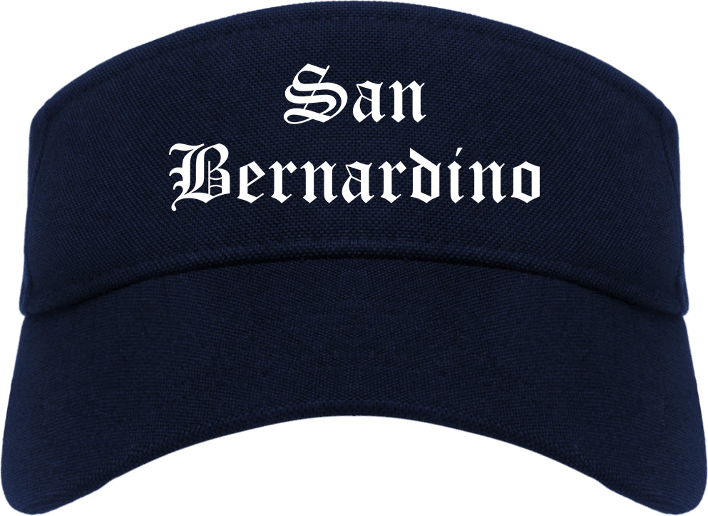 San Bernardino California CA Old English Mens Visor Cap Hat Navy Blue