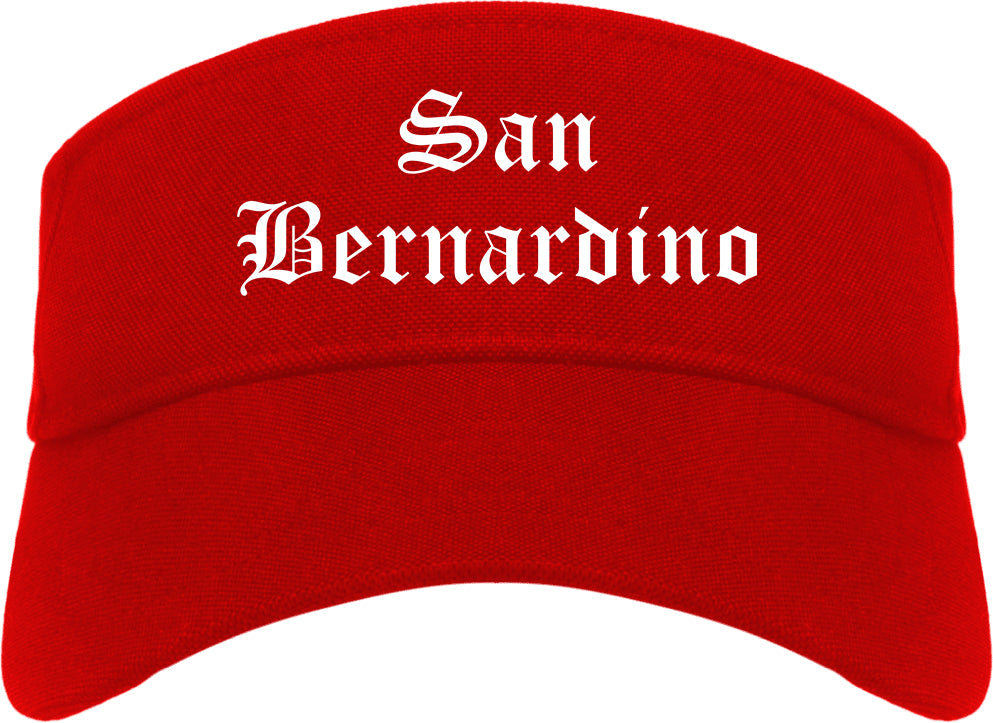 San Bernardino California CA Old English Mens Visor Cap Hat Red