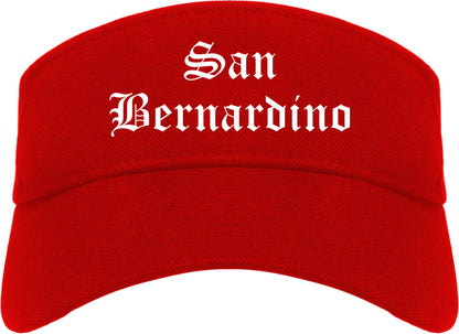 San Bernardino California CA Old English Mens Visor Cap Hat Red