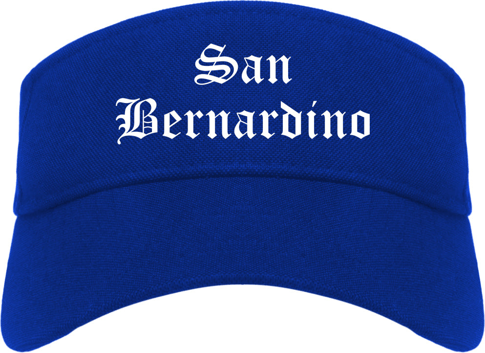San Bernardino California CA Old English Mens Visor Cap Hat Royal Blue