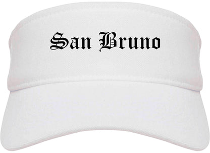 San Bruno California CA Old English Mens Visor Cap Hat White