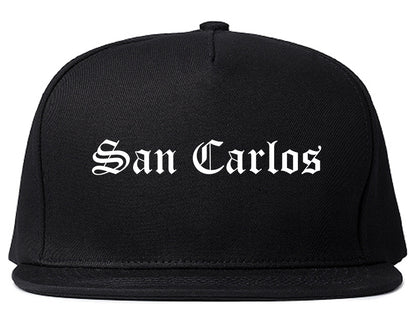 San Carlos California CA Old English Mens Snapback Hat Black
