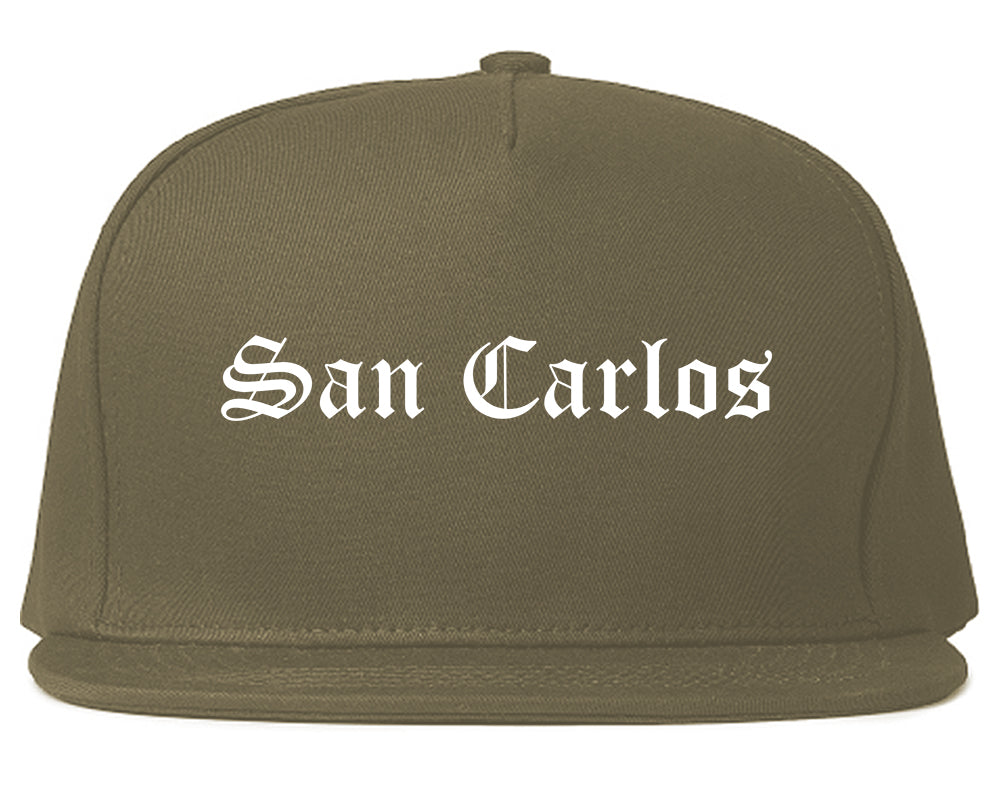 San Carlos California CA Old English Mens Snapback Hat Grey