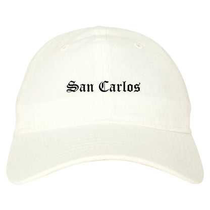 San Carlos California CA Old English Mens Dad Hat Baseball Cap White