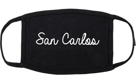 San Carlos California CA Script Cotton Face Mask Black