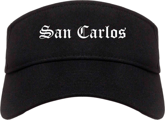 San Carlos California CA Old English Mens Visor Cap Hat Black