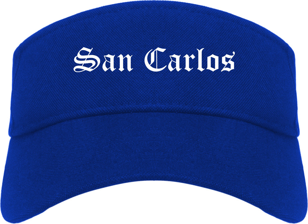 San Carlos California CA Old English Mens Visor Cap Hat Royal Blue