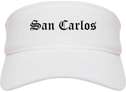 San Carlos California CA Old English Mens Visor Cap Hat White