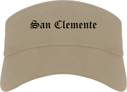 San Clemente California CA Old English Mens Visor Cap Hat Khaki