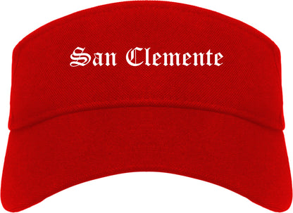 San Clemente California CA Old English Mens Visor Cap Hat Red