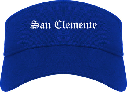 San Clemente California CA Old English Mens Visor Cap Hat Royal Blue