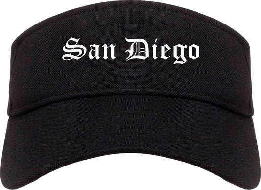 San Diego California CA Old English Mens Visor Cap Hat Black