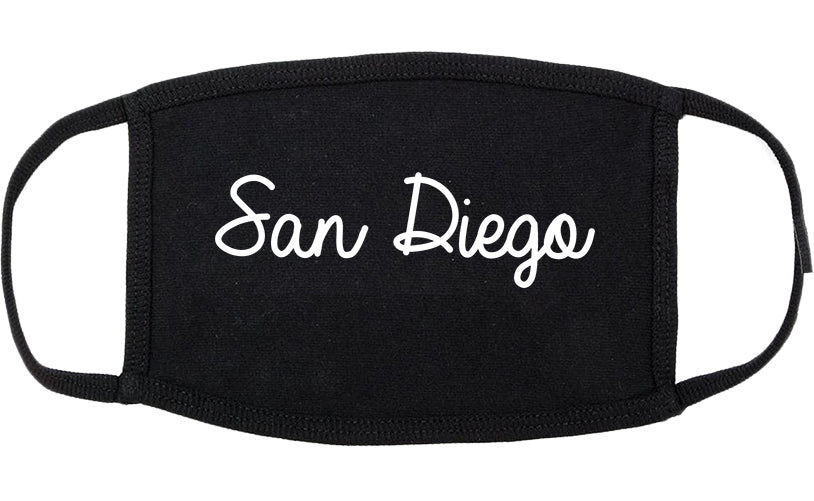 San Diego Texas TX Script Cotton Face Mask Black