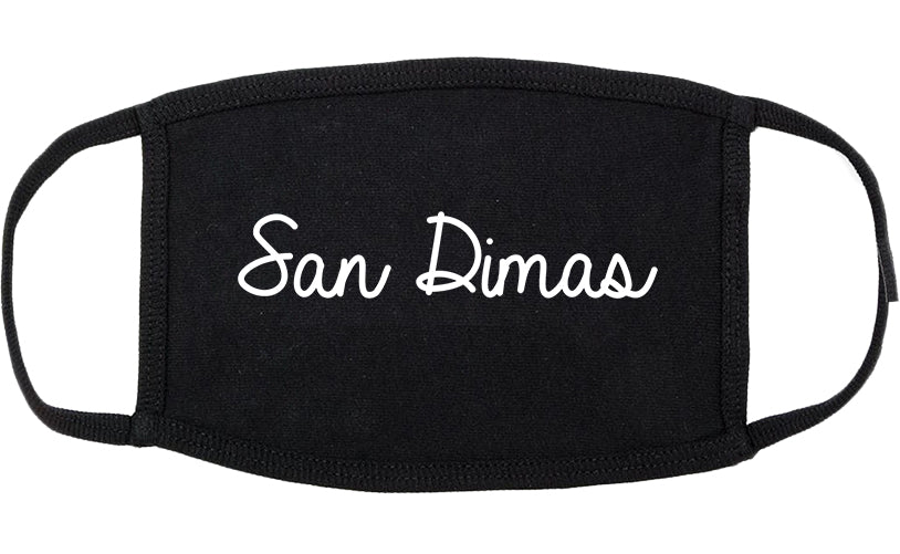 San Dimas California CA Script Cotton Face Mask Black