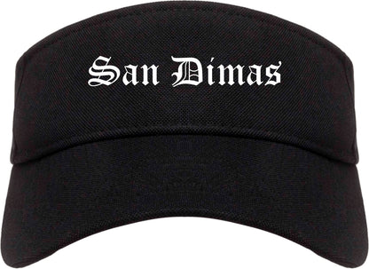 San Dimas California CA Old English Mens Visor Cap Hat Black