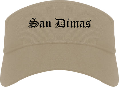 San Dimas California CA Old English Mens Visor Cap Hat Khaki