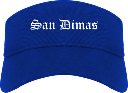 San Dimas California CA Old English Mens Visor Cap Hat Royal Blue