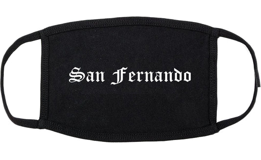 San Fernando California CA Old English Cotton Face Mask Black