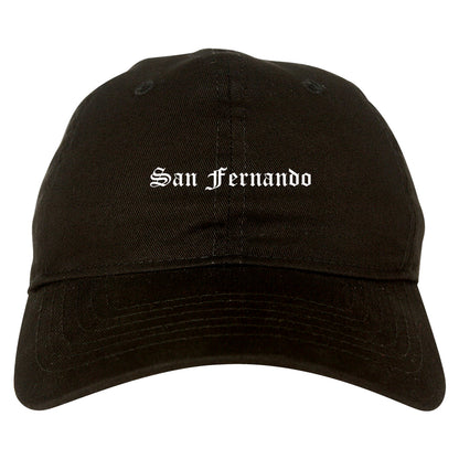 San Fernando California CA Old English Mens Dad Hat Baseball Cap Black