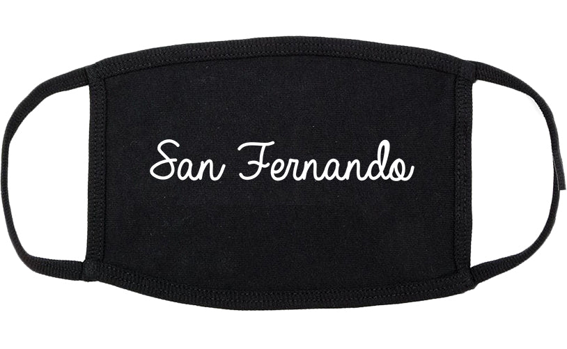 San Fernando California CA Script Cotton Face Mask Black