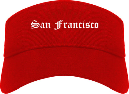 San Francisco California CA Old English Mens Visor Cap Hat Red