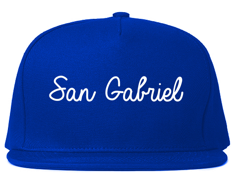 San Gabriel California CA Script Mens Snapback Hat Royal Blue
