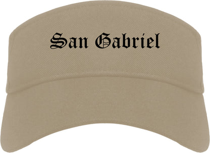San Gabriel California CA Old English Mens Visor Cap Hat Khaki