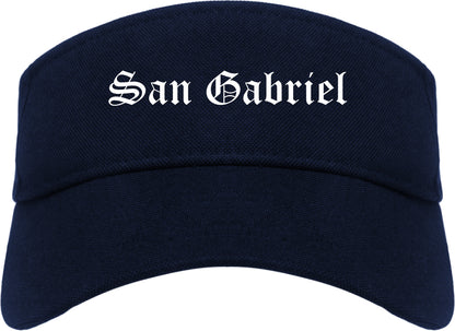 San Gabriel California CA Old English Mens Visor Cap Hat Navy Blue